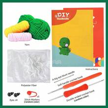 1pc Crochet Material Kit, Cute Crochet Plush Doll Set, Birthday Gift, Beginner Crochet Kit, Crochet Animal Set Suitable For Beginners - Penguin DIY Craft Kit - View 6