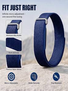 Nylon Sport Band Compatible With Google Air Women Men,Soft Breathable Wristband Replacement Micro-Adjustable Performance Loop - Dark Blue - View 3