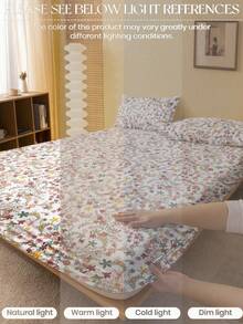 2/3pcs/Set Floral Pattern Bed Sheet Set, (No Filling), Bedroom Bed Sheet Set, Breathable And Comfortable, Includes 1 Mattress Cover And 1/2 Pillowcases, Bed Sheet Set, Available In King, Queen, Full, Twin Sizes, Bedroom Bed Sheet Set, Breathable And Comfortable, Deep Pocket Design, Up To 11.8 Inches, Breathable And Wrinkle-Resistant, Machine Washable, Suitable For Dorms - Multicolor - View 6
