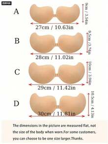 1 Pair Classic Mango-Shaped Push-Up Adhesive Bra Cups, Black - Mango Cup - View 8