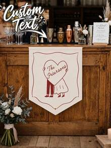 Personalized Wedding Banner With Custom Name & Date, Custom Couple Hanging Sign, Wedding Reception Decor, Anniversary Gift, Holiday Gift - Multicolor - View 4