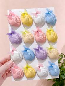 3/6/12pcs/Set 3D Shell Butterfly Hair Clips, Sweet Hair Accessories - Suitable For Girls And Women, Perfect For Daily Wear, Travel, Vacation And Dates - Multicolor - View 1