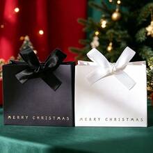 10pcs Premium Merry Christmas Gift Boxes, Multi-Color Decorative Gift Packaging Boxes And Bags For Gifting, Red Green Black White - View 10