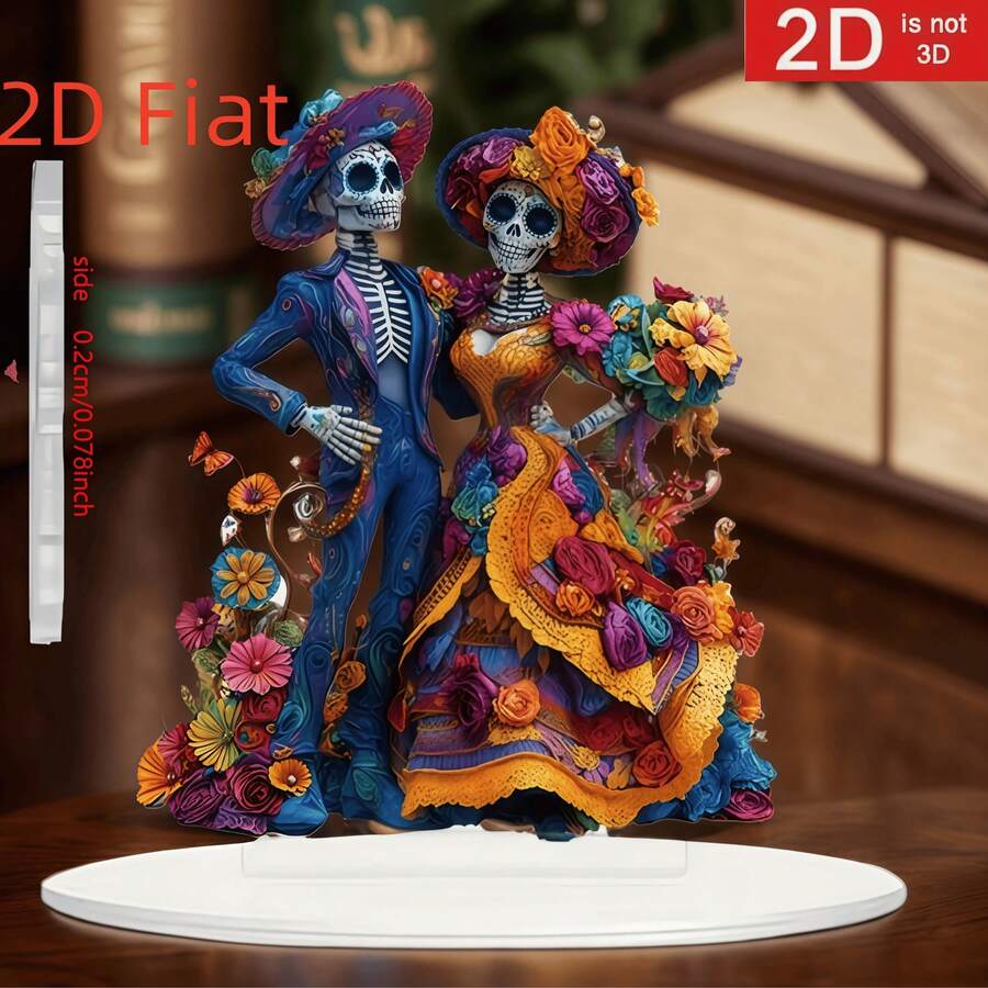 2D 壓克力桌面裝飾品,亡靈節萬聖節居家派對裝飾 - B - 查看 1