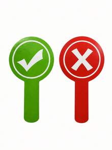 1/2pcs Classroom Response Handheld Paddles, Double-Sided PVC Correct/Incorrect/Up/Down/GO/STOP/YES/NO Answer Indicator Boards, Student Participation And Feedback Educational Teaching Tool (1 Design, One Side Red, One Side Green) Back To School Season - Multi-color - View 6