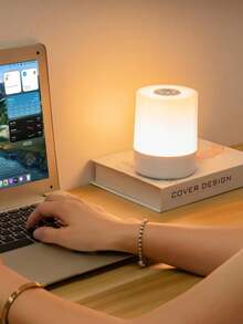 LED Touch Night Light USB Rechargeable Desk Lamp With Switch 3 Color Adjustable Bedside Night Light Bedroom Decor Lamp - White - View 8