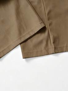 Men's Teen Fashion Creative Minimalist Letter Print Crew Neck Sweatshirt + Cargo Pants Long Pants, Autumn/Winter Daily 2-Piece Set. - Apricot - View 8