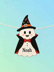 Custom Text Ghost Banner, Personalized Halloween Party Garland With Ghost Characters, Name Bunting For Halloween Parties, Home Decor, Trick Or Treat Celebration Decoration, Halloween Party Banner, Custom Ghost Garland For Kids And Adults. - Multicolor - View 17