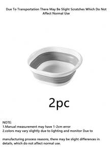 Foldable Space-Saving Sink Basin - Durable Plastic, Portable Folding Washbasin For Home, Dorm, Camping - Modern Oval Design, Multi-Purpose, Easy To Store And Clean, Portable Washing Machine - One Size - View 13