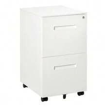 Mobile Pedestal With 2 Drawers, Lockable, On Wheels, A4, Steel - White - View 1