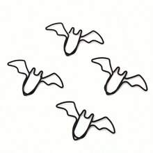 10pcs Bat-Shaped Black Metal Paper Clips, Halloween Gift, Office Document Organizer, Test Paper Clip, Bookmark, Folder Clip, Bat Theme Clips, Suitable For Office, School, Party Decoration, Cute Bat Paper Clips - 1 Set - View 6
