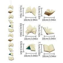 1 Set (12pcs) Vintage Paper Book Hanging Garland, 3D Open Book Paper Bunting, Aesthetic Decor For Wall, Window, Party, Room - Multiple Styles - View 5