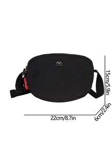 Fashionable Commuting Multi-Compartment Large Capacity Shoulder Crossbody Oval Bag Lightweight Casual Phone Coin Small Round Bag - Black - View 8