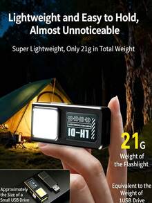 2/1 buah Lampu Kerja COB Magnetik, Senter Mini Isi Ulang USB-C, Senter Saku Bebas Genggam dengan Klip Belakang, Lampu Peringatan Merah Biru untuk Berkemah di Luar Ruangan dan Perbaikan Mobil - Senter lampu kerja mini - View 5