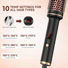 UKLISS 32mm Hot Air Brush, Multi-Function Curling Brush, Hot Air Brush For Voluminous Roots And Natural Curls, Dual Voltage Design, Ideal For Travel (Black/Pink) - View 7