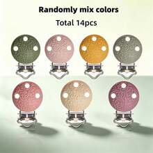 4/14pcs Floral Embossed Silicone Handmade Clips, 3-Hole Metal Alligator Clips, Suitable For DIY Lanyard And Ribbon Making, Multi-Color Decorative Fixing Clips - Embossed 3-hole Clip - View 7