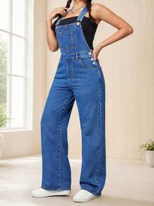 Women Denim Overalls & Jumpsuits - Blue - View 4