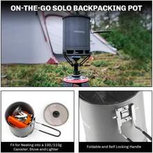 600ml G3 Backpacking Cooking Pot With Heat Exchanger, Lid And Folding Handle, Compact Solo Camping Pot For Hiking, Trekking, Outdoor Coffee, Tea And Camp Meals, Stove And Fuel Canister Not Included - Pot - View 4