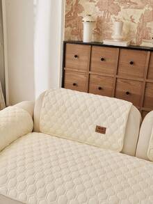 1pc Classic Thick Plush Jacquard Sofa Cover, Soft Plush Fabric, Pet Friendly, Suitable For 1-4 Seater Sofa, Easy To Clean And Machine Washable, Perfect For Living Room, Office, Bedroom, Outdoor Home Decor - White - View 6
