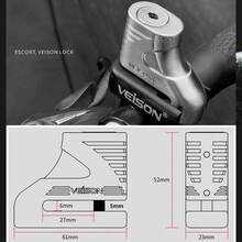 1 Motorcycle Lock Motorcycle Bicycle Electric Bike Disc Brake Lock Anti-Theft Disc Brake Lock Outdoor Riding Accessories Essential Riding Accessories Rider Gift - Multicolor - View 2