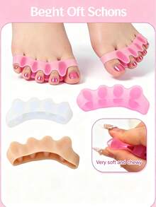 1pc Soft Silicone Toe Separator, Comfortable Foot Care Pad, Prevents Foot Friction, Wearable Foot Protection Pad, Suitable For Daily Walking Shoes - Multicolor - View 4