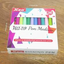 36-Color Water-Based Brush Pen Set, 0.35mm Tip, Smooth Ink Flow, Non-Fading, Quick-Drying, Perfect Gift For The Back-To-School Season, Birthday Gift - 36 Colors - View 2