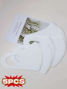 5pcs Ice Silk 3D Face Masks, Reusable And Washable, High Elasticity Breathable Polyester Fiber - Regular Model - View 6