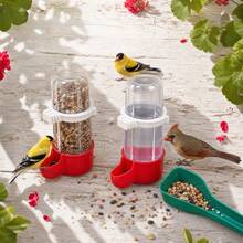 3pcs Bird Feeding & Watering Set (2 Feeders + 1 Feeding Scoop) Automatic Pet Parrot Feeder & Water Dispenser Combo - one-size - View 2