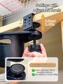 No-Drill Cup Holder Space-Saving Design Adjustable Desktop Storage Rack For Home Gaming Room Dorm Or Office Desk Foldable/Rotatable Coffee & Tea Hanging Cup Rack Fall Home Decor Car Accessories For Women Dorm Room Essentials College - Multicolor - View 7
