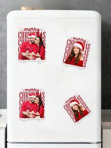 Custom Photo Christmas Refrigerator Magnet, Personalized Merry Christmas Picture Fridge Magnet, Customized Family Photo Magnet Xmas Home Decoration Holiday,Locker, Whiteboard, Kitchen Decor, Home Decoration, Party Favor, Unique Personalized Keepsake - Multicolor - View 7