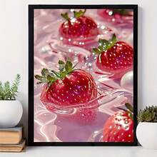 1pc DIY Diamond Painting Sticker Embroidery Fruit Strawberry Home Decor Full Drill 11.8*15.7in/ 30*40cm - round diamond - View 4
