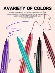 HANDAIYAN Set Eyeliner Cair Warna-warni 12 Buah: Cepat Kering, Anti Luntur, Sangat Cerah, Set Eyeliner Cair Matte - Set Hadiah Liburan Halloween, Natal, dan Cosplay. Kosmetik. Perlengkapan Pesta. Pilihan Warna Terbaik. - Hooked On You - View 7