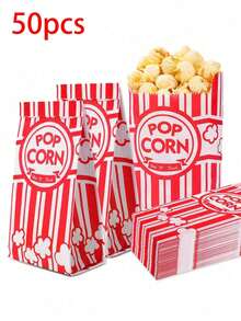 1/3/10/50pcs Popcorn Paper Bags, Popcorn Machine Dedicated Popcorn Bags, Suitable For Home Party/Dinner, Essential For Home Party Or Dinner, Halloween/Christmas Popcorn And Other Food Packaging Bags - Multicolor - View 6