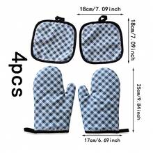 Heat-Resistant Gloves And Pads Set, Fashionable Printed Pattern, Suitable For Baking, Cooking, Grilling - View 22