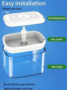 Soap Sponge Holder Space-Saving Kitchen Sink Organizer Dish Soap Dispenser Sponge Nozzle Non-Slip Base Dish Detergent Dispenser Household Cleaning Kitchen Accessories Kitchen Storage Bathroom Accessories Cleaning Sponge - Multicolor - View 6