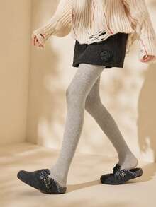 1 Pair Women's 120g Non-Fuzzy Solid Color Tights, Soft Elastic Autumn Leggings, 15-25℃ Daily Wear - Multicolor - View 9