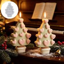 SILIKE LUFEI 1pc Resin Silicone Mold Christmas Heart Christmas Tree Ornament Mold, Suitable For Making Resin, Plaster, Candle, Aromatherapy Products, Home Decor Display Silicone Mold - Heart-shaped Christmas Tree Mold - View 1