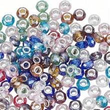 28/58/108pcs Multi-Faceted AB Color Acrylic Spacer Beads, Large Hole Design, Suitable For DIY Jewelry Making, Such As Bracelets, Necklaces And Earrings - Assorted Colors - View 7