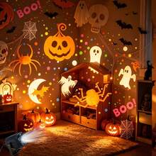 1PC Indoor Seasonal Lighting Equipment, USB Projection Light, Dynamic Halloween And Christmas Projection, Suitable For Bedrooms And Holiday Parties, Preferred For Holiday Gifts - Black - View 4