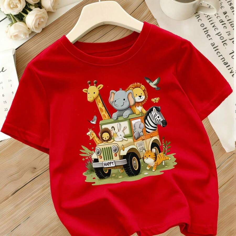 Tween Boys Extended Size T-Shirts - Red - View 1