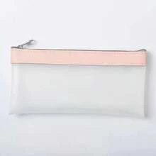 10pcs PVC Frosted Large Capacity Pencil Case Stationery Storage Bag Student Exam Pencil Pouch Minimalist Transparent Pencil Bag - A - View 10