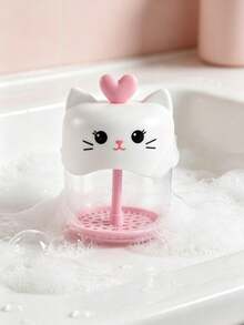 1pc Multicolor Cute Cat-Shaped Foaming Dispenser, Japanese Style AS-PP Plastic Round Pull-Type Foaming Dispenser With Heart-Shaped Pull Rod, Quick Dense Foam, Suitable For Facial Cleanser, Shampoo, Body Wash, Daily Bathroom Skincare Home Use - Multicolor - View 12