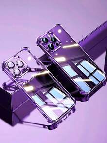MewTrek 奢華電鍍透明手機殼，新款時尚矽膠防震保護軟殼，適用於 iPhone、Galaxy、Honor Reno，男女通用 2026 - 紫色 - 查看 4