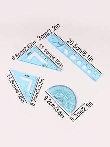 4-Piece Drawing Ruler Set, Creative Bendable Rulers, Handy Tools For Measuring Everyday Items, Must-Have Stationery For Studying, A Gift For Friends DIY School Supplies - Sets - View 2