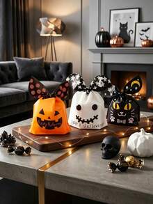 50 buah Kantong Permen Plastik Halloween, Kantong Hadiah Telinga Kelinci Selamat Halloween, Perlengkapan Pesta Halloween (Tidak Disarankan Untuk Menyimpan Permen Tanpa Pembungkus) - beraneka warna - View 8