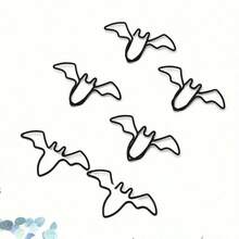 10pcs Bat-Shaped Black Metal Paper Clips, Halloween Gift, Office Document Organizer, Test Paper Clip, Bookmark, Folder Clip, Bat Theme Clips, Suitable For Office, School, Party Decoration, Cute Bat Paper Clips - 1 Set - View 12