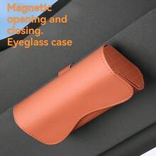 Automatic Magnetic Closure Eyeglass Case, Durable PU Leather Fashion Glasses Pouch, Scratch-Resistant Portable Eyewear Storage Organizer - Multicolor - View 1