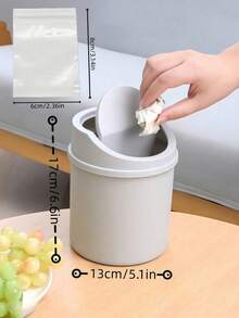 Mini Trash Can With Twist Lid Design To Prevent Odor Leakage Small Desktop Garbage Can For Women And Men Minimalist Style Dressing Table Trash Can Storing Fruit Peels And Paper Scraps Keep Desk Tidy Coffee Office Bathroom Home Decor Travel Essentials - A - View 9
