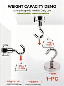 Strong Magnetic Storage Hooks - Neodymium Magnetic Hooks - Suitable For Home, School And Kitchen Use; Office Desk Organization; Cruise, Camping, Kitchen, Refrigerator And Garage Storage; Travel And Student Supplies. - Multicolor - View 16