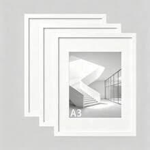 Mosearon 3件/2件/1件 白色MDF相框，A4證書框，30*40CM海報框，無卡紙，壓克力透明面板，適用於客廳、臥室、藝廊牆面裝飾 - 白色 - 查看 22